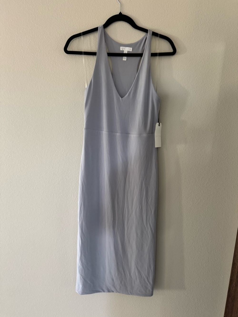 Nordstrom Light Gray Sleeveless V-Neck Midi Dress